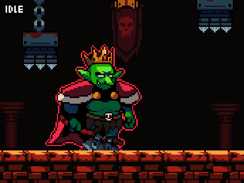 Pixel art character artwork: Boss Character Animation
