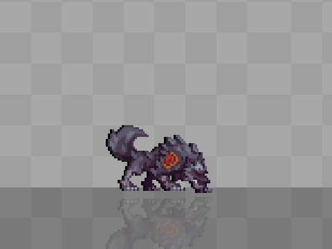 Pixel art character artwork: Wolf Character Study