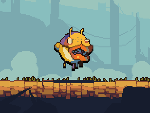 Pixel art character artwork: Bouncer Character Animation
